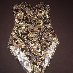 Gold and black Swimsuit